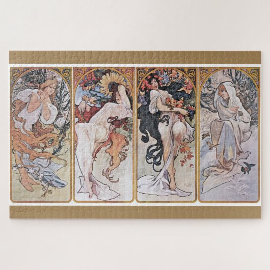 Vier Jahreszeiten, Alphonse Mucha Puzzle (Horizontal)