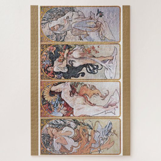 Vier Jahreszeiten, Alphonse Mucha Puzzle (Vertikal)
