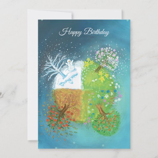 Vier Jahreszeiten auf Erden Einladung (Vorderseite)