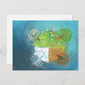 Vier Jahreszeiten auf Erden Feiertagspostkarte (Vorne/Hinten)