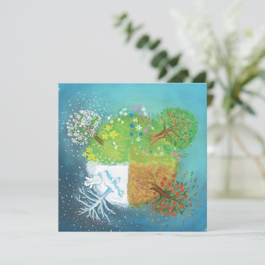 Vier Jahreszeiten auf Erden Karte (Stehend Vorderseite)