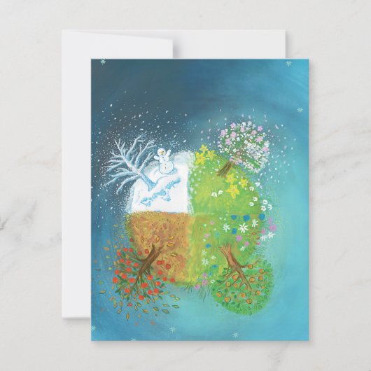 Vier Jahreszeiten auf Erden RSVP Karte (Vorderseite)