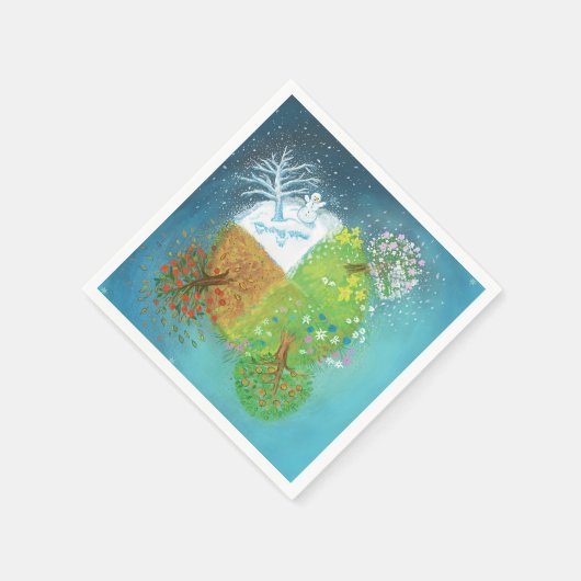 Vier Jahreszeiten auf Erden Serviette (Ecke)