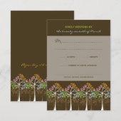 Vier Jahreszeiten Bäume Naturwald Hochzeit RSVP Ka (Vorne/Hinten)