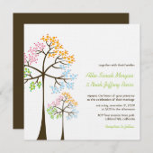 Vier Jahreszeiten Bäume Wald Hochzeit einladen Einladung (Vorne/Hinten)