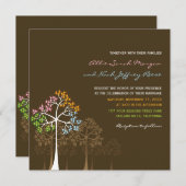 Vier Jahreszeiten Bäume Wald Hochzeit einladen Einladung (Vorne/Hinten)