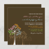 Vier Jahreszeiten Bäume Wald Wälder Hochzeit einla Einladung (Vorne/Hinten)