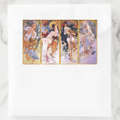 Vier Jahreszeiten durch Alphonse Mucha 1895 Rechteckiger Aufkleber (Tasche)