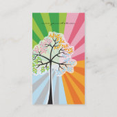 Vier Jahreszeiten farbenfrohe gepunktete Bäume Mod Visitenkarte (Rückseite)