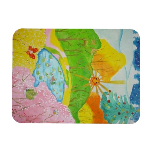 Vier Jahreszeiten glücklich Magnet (Horizontal)