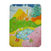 Vier Jahreszeiten glücklich Magnet (Vertikal)