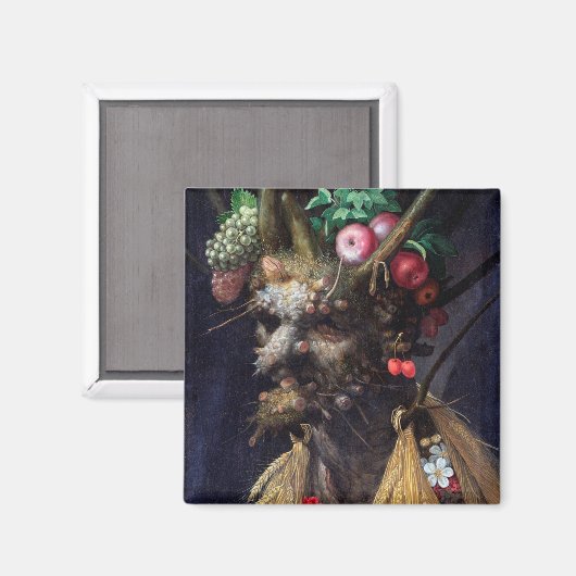 Vier Jahreszeiten in einem Kopf, Arcimboldo Magnet (Vorderseite/Rückseite)