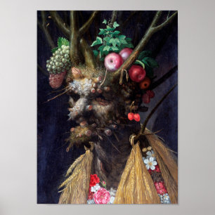 Vier Jahreszeiten in einem Kopf, Arcimboldo Poster