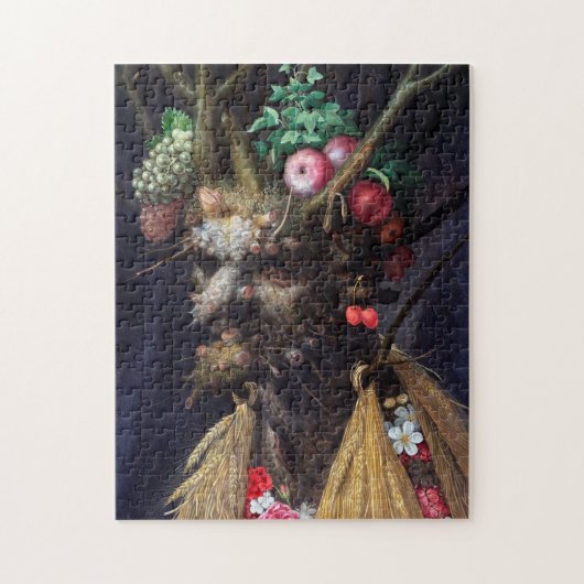 Vier Jahreszeiten in einem Kopf, Arcimboldo Puzzle (Vertikal)