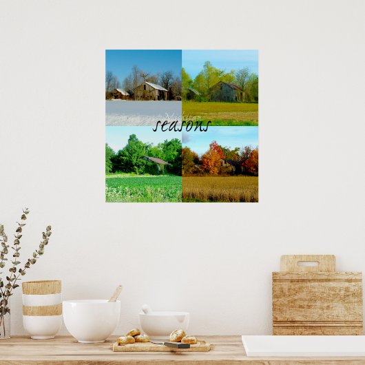 Vier Jahreszeiten in Michigan Poster (Küche)