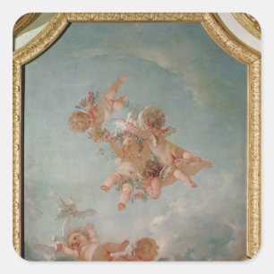 Vier Jahreszeiten in Salle du Conseil - Frühling Quadratischer Aufkleber