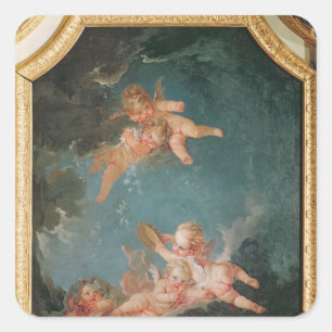 Vier Jahreszeiten in Salle du Conseil - Winter Quadratischer Aufkleber