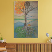 Vier Jahreszeiten Linien Design Baum Leinwanddruck (Insitu (Wohnzimmer))