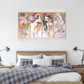 Vier Jahreszeiten, Mucha-Imitate Leinwand drucken (Insitu (Schlafzimmer))
