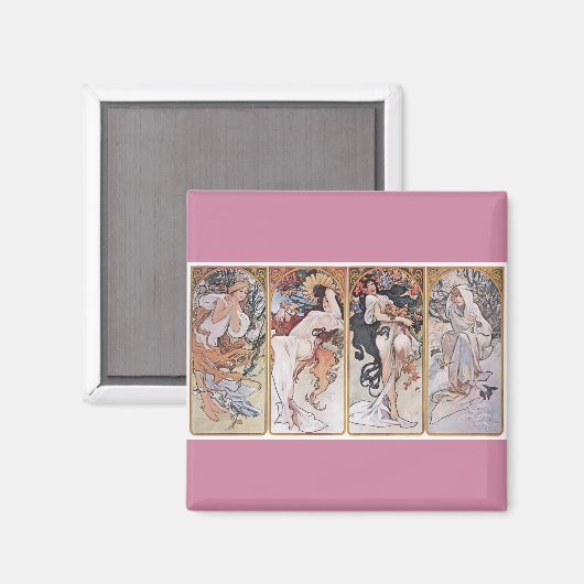 Vier Jahreszeiten, Mucha Magnet (Vorderseite/Rückseite)