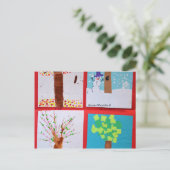 Vier Jahreszeiten Postkarte (Stehend Vorderseite)