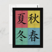 Vier Jahreszeiten Postkarte (Vorne/Hinten)