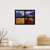 Vier Jahreszeiten - vier Elemente Poster (Küche)