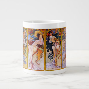 Vier Jahreszeiten von Alfons Mucha Jumbo-Tasse