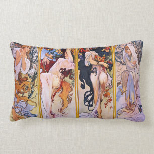 Vier Jahreszeiten von Alphonse Mucha 1895 Lendenkissen
