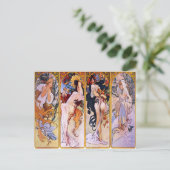 Vier Jahreszeiten von Alphonse Mucha 1895 Postkarte (Stehend Vorderseite)