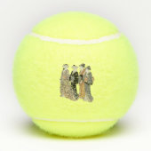 Vier japanische Geisha Women Traditionelle Kleidun Tennisbälle (Rückseite)