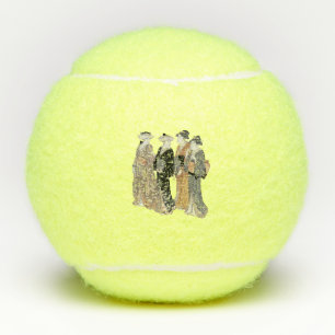 Vier japanische Geisha Women Traditionelle Kleidun Tennisbälle