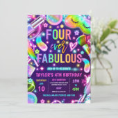 Vier je Fabelglühen Wellness-Center Makeup 4. Gebu Einladung (Stehend Vorderseite)