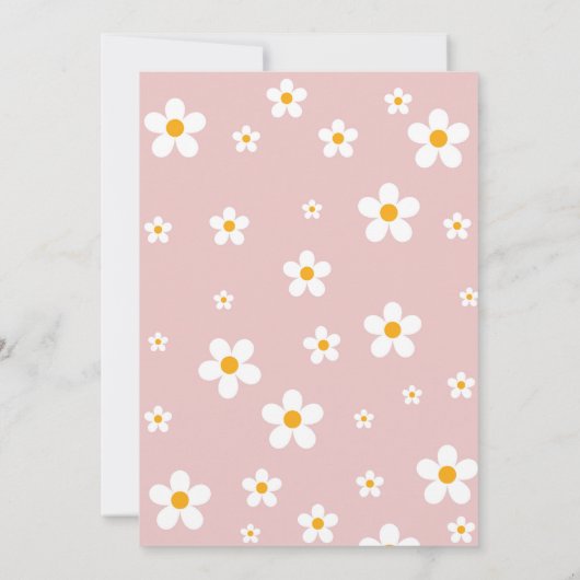 VIER JE Groovy 4th Forever Pink Girl Retro 1970er Einladung (Rückseite)