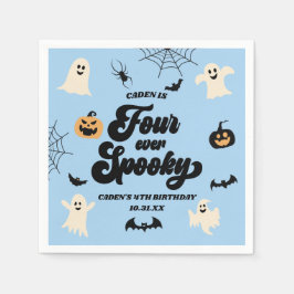 Vier je Groovy Blue Halloween 4. Geburtstags-Party Serviette