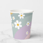 Vier je Groovy Retro Rainbow Paper Cups Pappbecher (Rückseite)