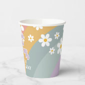 Vier je Groovy Retro Rainbow Paper Cups Pappbecher (Links)