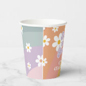 Vier je Groovy Retro Rainbow Paper Cups Pappbecher (Rechts)