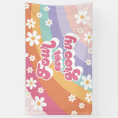 Vier je Groovy Retro Regenbogen 4. Geburtstag Banner (Vertikal)