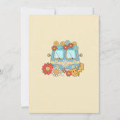 Vier je Groovy Retro Regenbogen 4. Geburtstag Einladung (Rückseite)