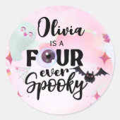vier je spooky runder aufkleber (Vorderseite)