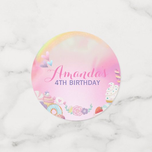 Vier je süß unvergesslich konfetti (Klein Vorderseite)