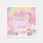 Vier je süße, unvergessliche Square Sticker Serviette (Vorderseite)