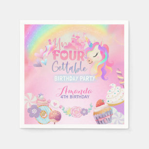 Vier je süße, unvergessliche Square Sticker Serviette