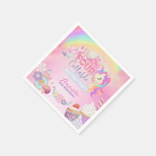 Vier je süße, unvergessliche Square Sticker Serviette (Ecke)