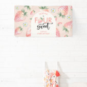 Vier jemals süße Erdbeeren-Kindergeburtstag Banner (InSitu)