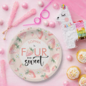 Vier jemals süße Erdbeeren-Kindergeburtstag Pappteller (Party)