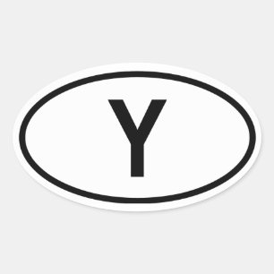 VIER Jugoslawien "Y" Ovaler Aufkleber