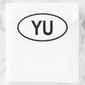 VIER Jugoslawien "YU" Ovaler Aufkleber (Tasche)