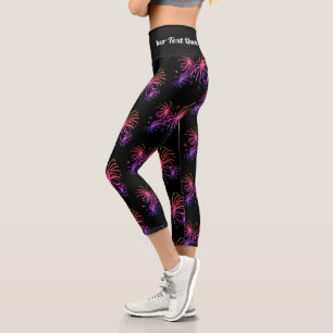 Vier-Juli-Feuerwerk-Zitat Capri-Leggings Capri Leggings